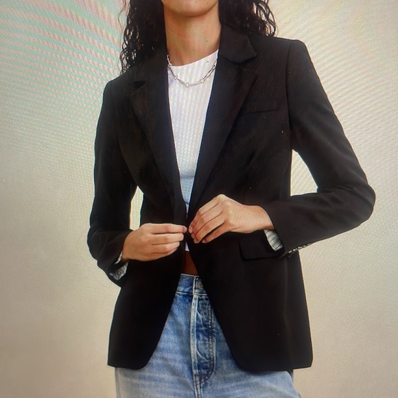 Banana Republic black stetch wool blazer sz 4 - Picture 1 of 7